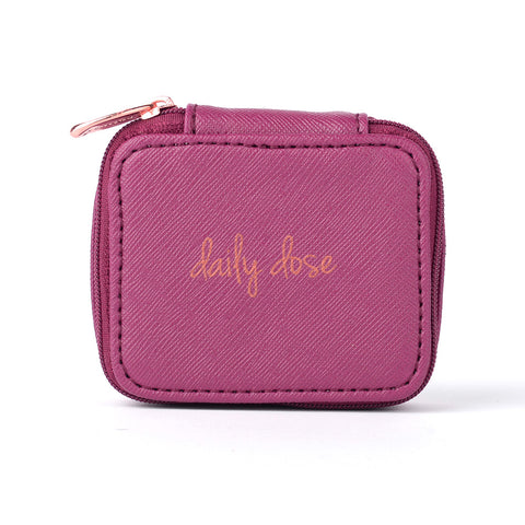 Miamica Women's Pill Case "Daily Dose" Pill Organizer Box - Pink