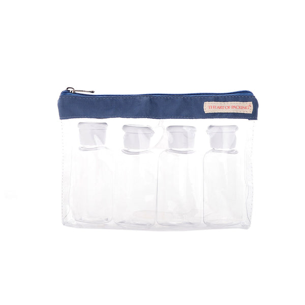 Miamica TSA Compliant Carry On Case Assorted Bottles - Art of Packing Blue