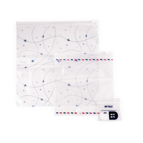 Miamica 24 Piece Pill Pouch & Resealable Bags Set, 12 Reusable Pill Pouches, 6 Large Resealable Bags, 6 Medium Resealable Bags, Organize Pills & Small Items