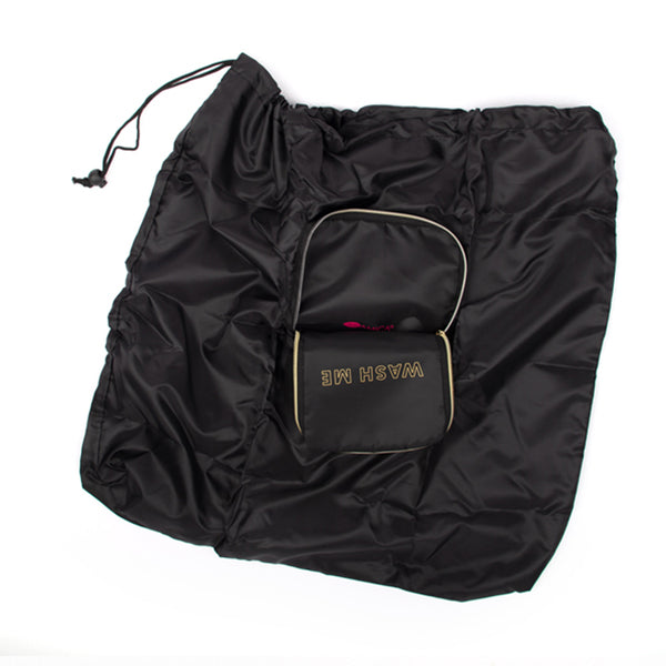 Personalized Miamica Black & Gold Travel Laundry Bag Customized Bridesmaid's Gift Foldable Lightweight Durable Design with Drawstring Closure