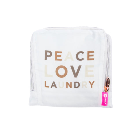 Miamica Peace and Love Travel Expandable Laundry Bag Drawstring