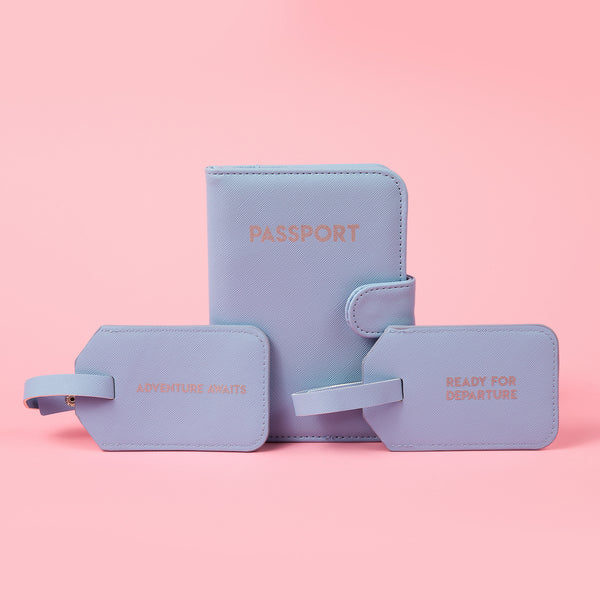Miamica Blue Luggage Tags with Sturdy Buckle Straps