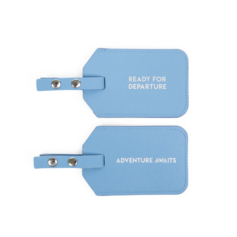 Miamica Blue Luggage Tags with Sturdy Buckle Straps