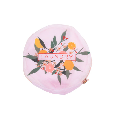 Miamica Round Laundry Bag- Pink Lemon