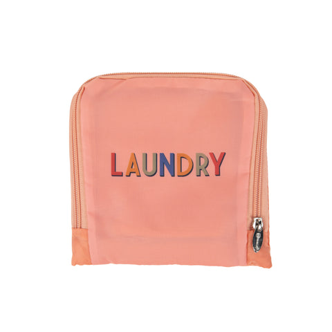 Miamica Coral "Laundry" Travel Expandable Laundry Bag Drawstring