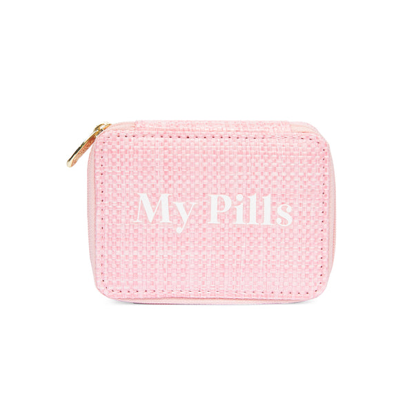 Miamica Pink Rattan Pill Organizer Travel Case Timely Buys