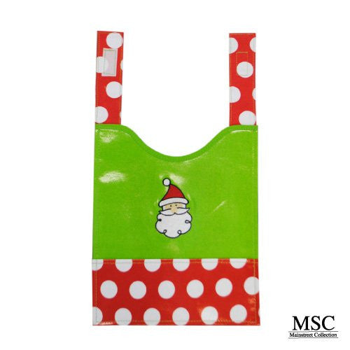 Mainstreet Collection Holiday Christmas Santa Wipeable Coated Canvas Bib