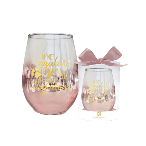 Mary Square Stemless Wine Glass - I'm Not A Regular Mom, I'm A Dog Mom