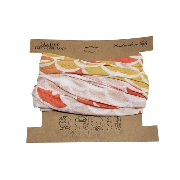 Bamboo Trading Company Boho Wide Headbands - Set of 4 Mermaid Print Headwraps - 16”L x 9”W - Blue, Pink, Purple, Yellow