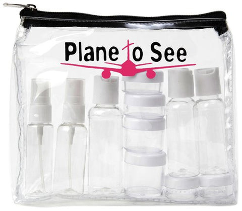 Miamica TSA Compliant Carry On Case Assorted Bottles- Plane To See Pink