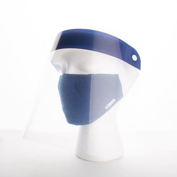 Miamica 2 Piece Coordinating Reusable Face Shield & Face Mask - Navy