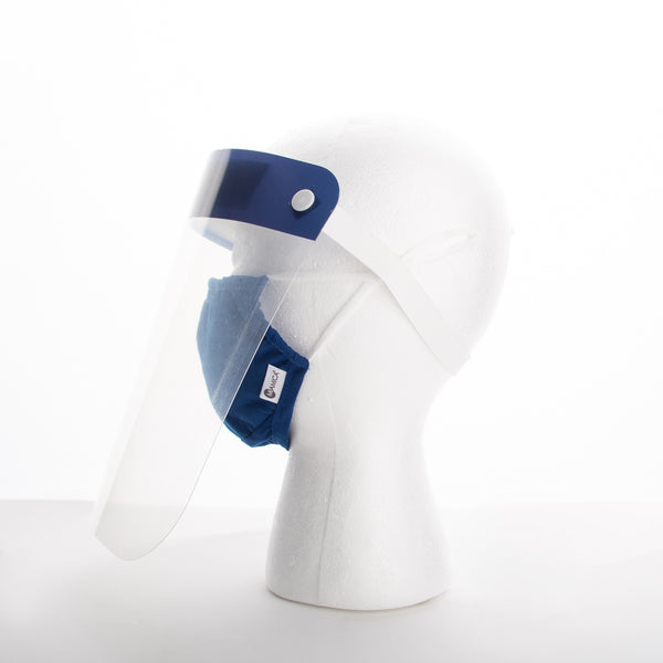 Miamica 2 Piece Coordinating Reusable Face Shield & Face Mask - Navy