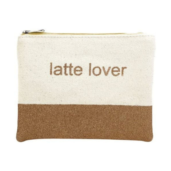 Miamica Canvas Glitter Pouch Latte Lover