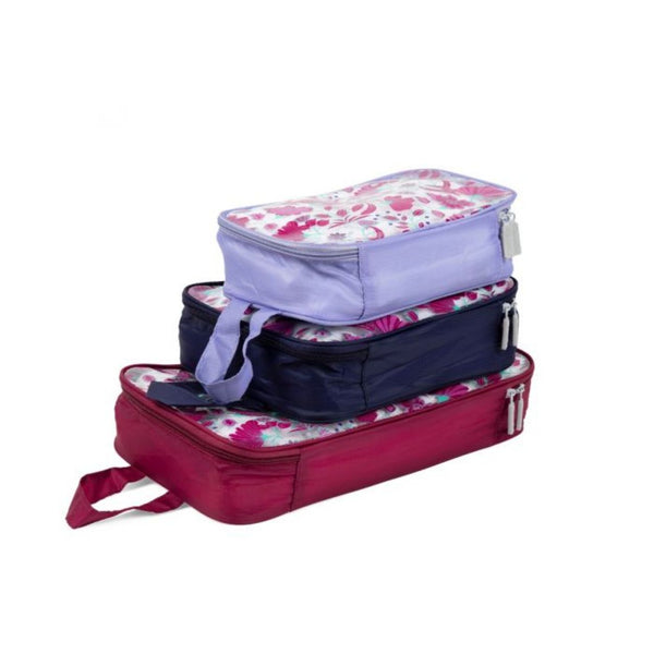 Miamica Packing Cubes Set of 3 - Magenta Floral