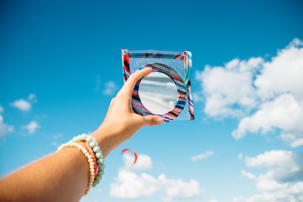 MB Greene 2 Piece Matching Mirror and Grey Airline Zip TSA Compliant Travel Bag Toiletry Organizer