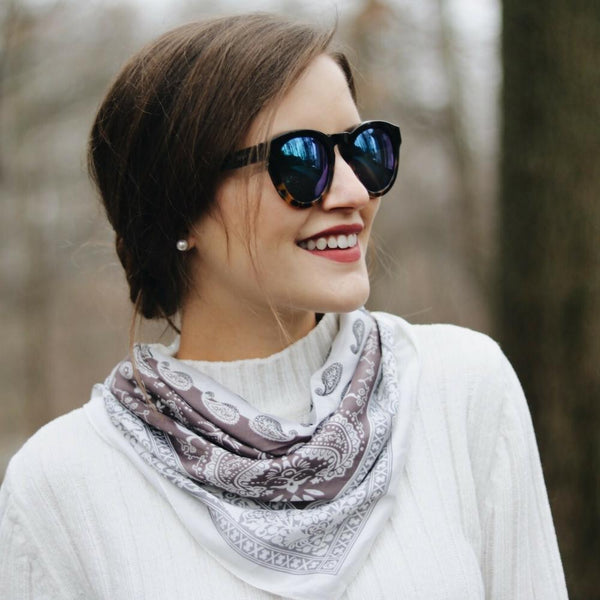 Headbands of Hope - Beautiful Headscarves - Paisley princess Scarf in Taupe - Headbands for a Cause (Taupe)