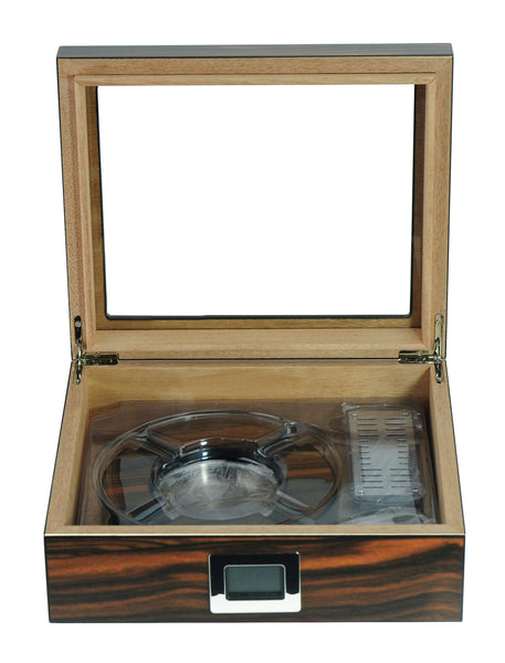 Cigar Humidor with Hygrometer & Humidifier Cedar Storage Box Holds 25-50 Cigars