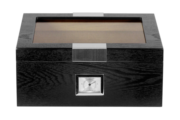 Personalized Cigar Humidor with Hygrometer & Humidifier Box Holds 25-50 Cigars