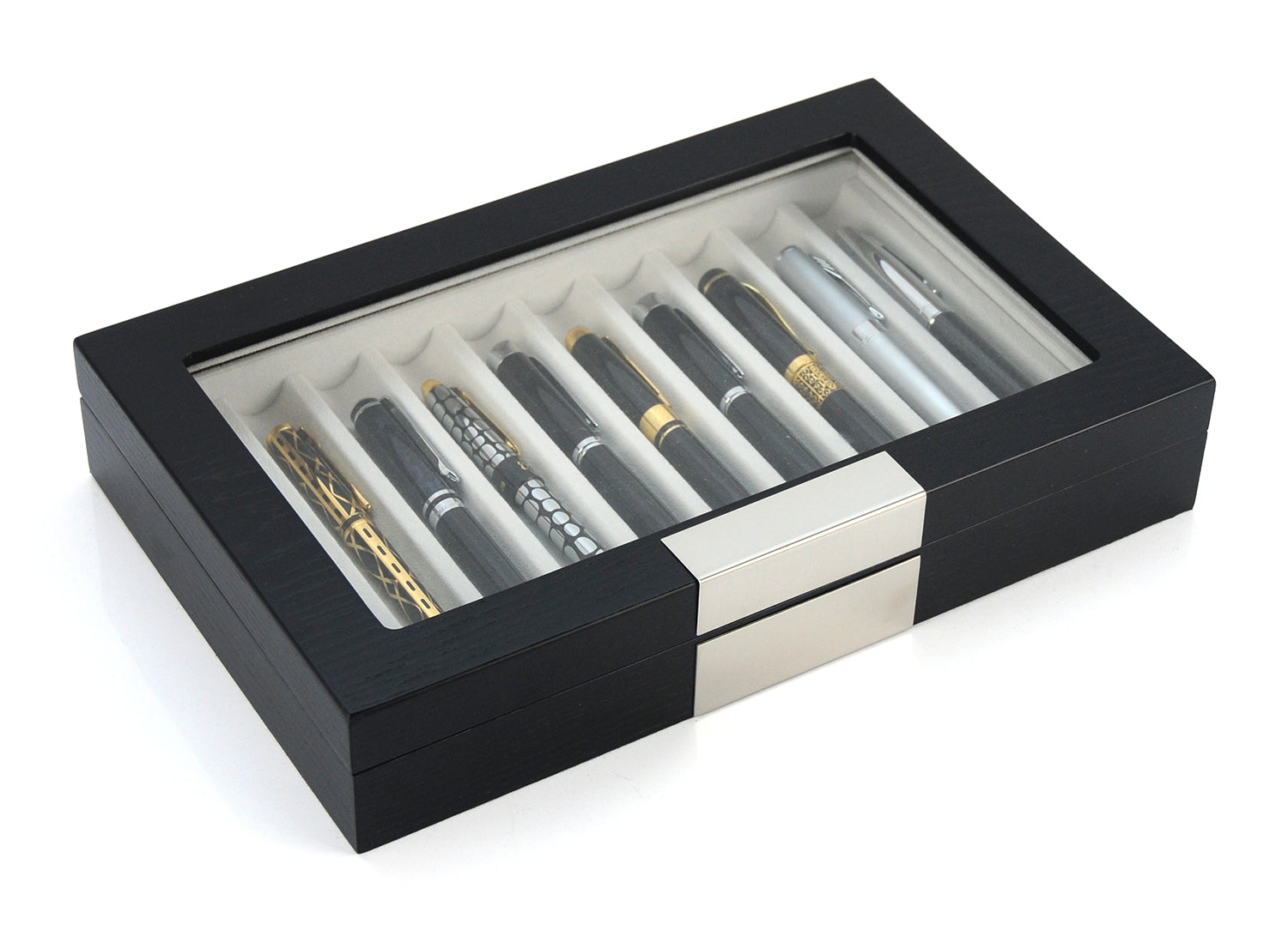 Lifomenz Co Pen Display Box Ebony Wood Pen Display Case,Fountain Pen  Storage Box,20 Pen Organizer Box with Glass Window Pen Collection Box with  Tray