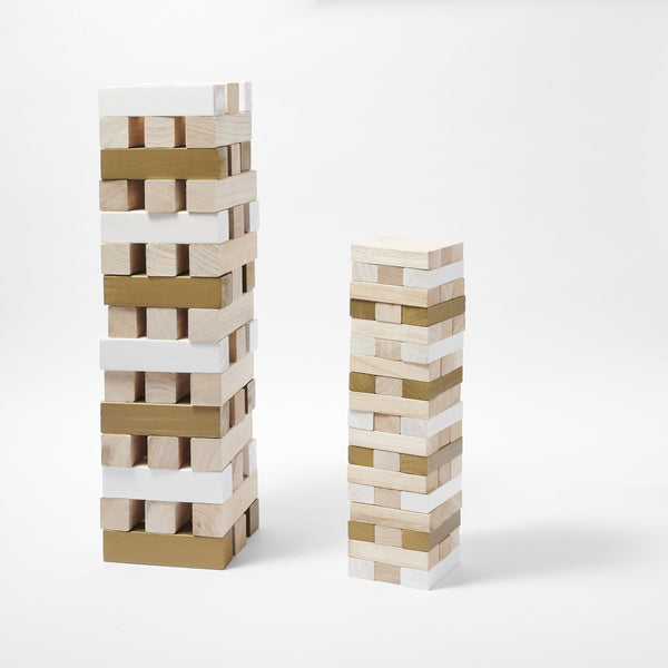 SunnyLIFE Giant Jenga Jumbling Tower Gold