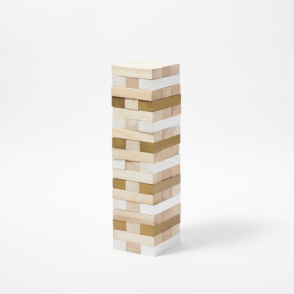 SunnyLIFE Giant Jenga Jumbling Tower Gold