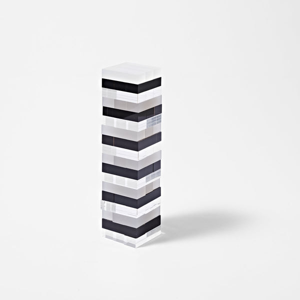 Sunnylife Limited Edition Whiskey Noir Lucite Jenga Jumbling Tower
