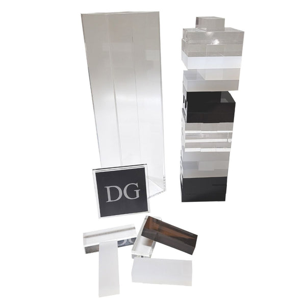 SunnyLIFE Personalized Lucite Jumbling Tower | Limited Edition Whiskey Noir