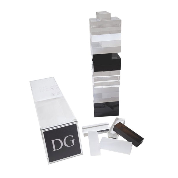 SunnyLIFE Personalized Lucite Jumbling Tower | Limited Edition Whiskey Noir