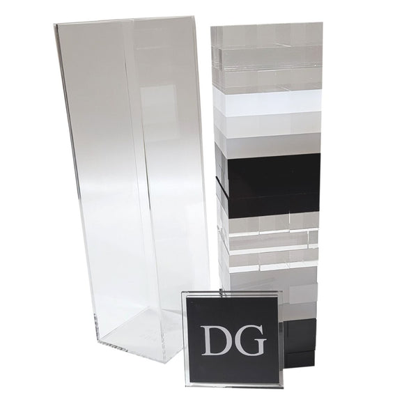 SunnyLIFE Personalized Lucite Jumbling Tower | Limited Edition Whiskey Noir