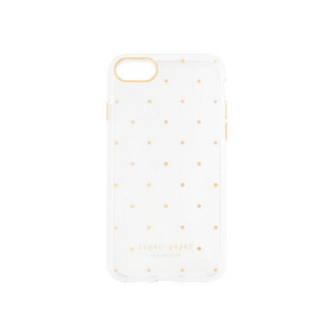 Sugar Paper Cell Phone Case for iPhone 7 - Small Dot Metallic Gold / Clear