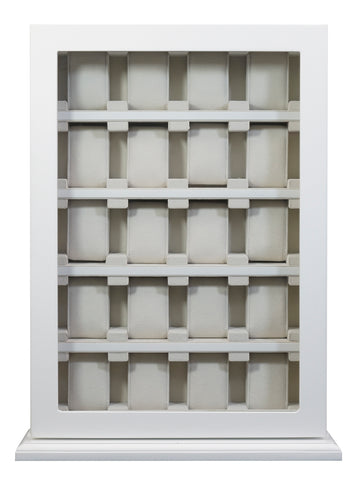Pre- Sale 20 Piece White Wood Watch Display Wall Hanging Case and Storage Organizer Box and Stand for Oversized Watches