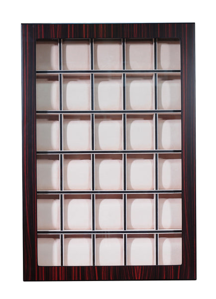 Personalized 30 Slot Ebony Wood Watch Display Wall Hanging Case and Storage Organizer Box and Stand for Oversized Watches