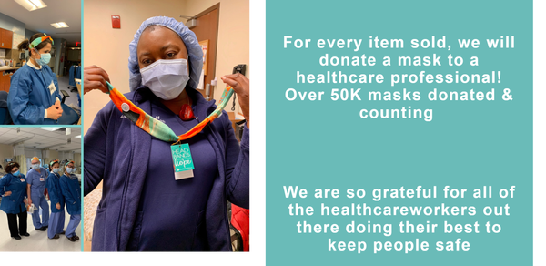 Headbands of Hope Protective Ear Button Headbands for Face Masks - Black Paisley