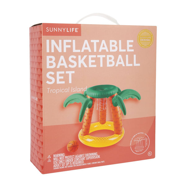 SunnyLIFE Inflatable Basketball Set - Tropical Island