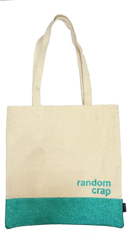 Miamica Cream/Teal Tote Bag - Random Crap