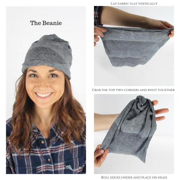 Banded Infinity Headwrap Bandana Blue Shibori Print Headband