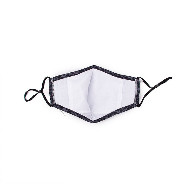 Miamica Set of 3 Fashion Cloth Face Mask - Black & White Plaid, Black and White Winter Motif, Red