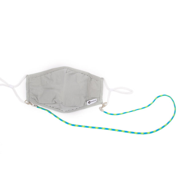 Miamica Set of 3 Face Mask Chain Holder Neck Strap - Pink, Green & Blue