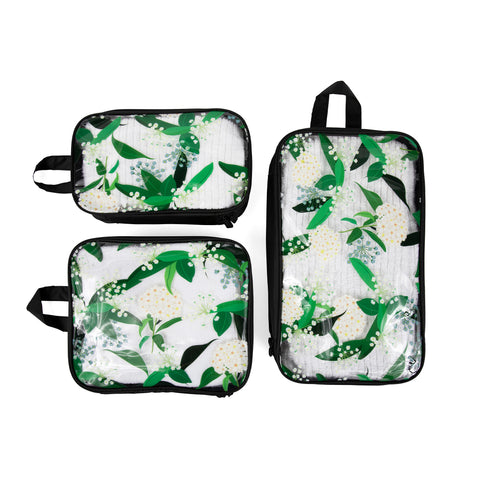Miamica Packing Cubes Set of 3 - Black Floral