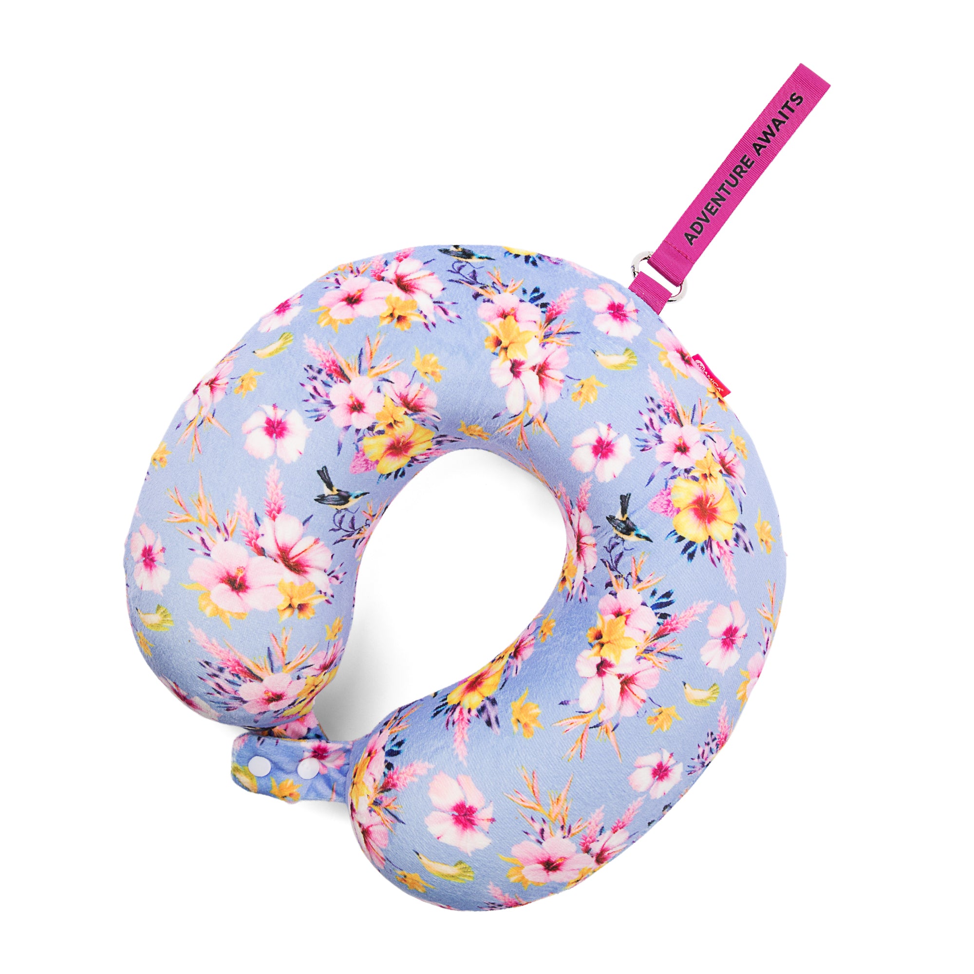 MIAMICA Purple Floral Ultra Plush Memory Foam Travel Neck Pillow