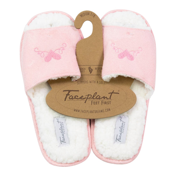 Faceplant Dreams Vegan Suede Fluffy Slides - Love