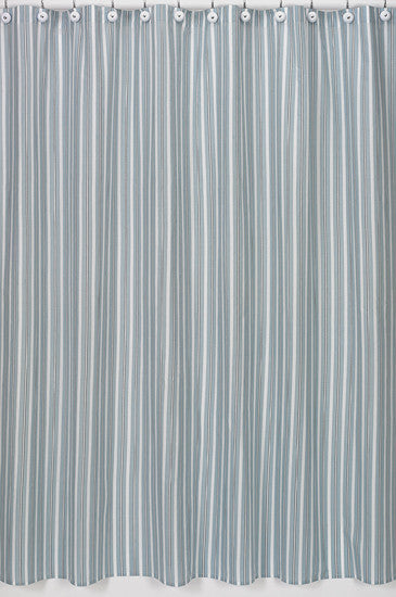 Jojo Designs Shower Curtain- Blue & Brown Stripes