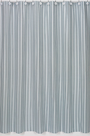 Jojo Designs Shower Curtain- Blue & Brown Stripes