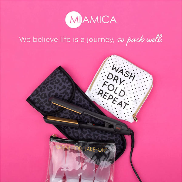 Miamica 2 Pc Travel Shoe Bag Packing Cube - Black & Gold