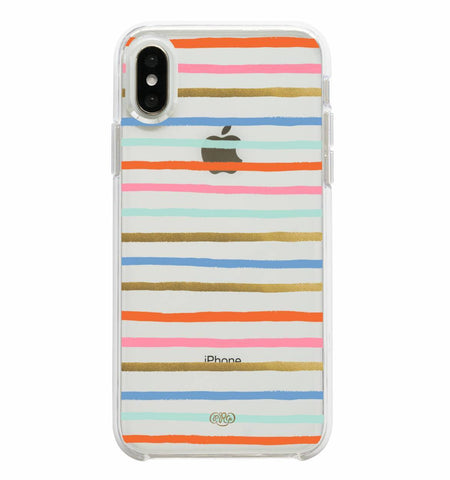 Rifle Paper Co. Protective Case for iPhone Xs Max - Clear Happy Stripes