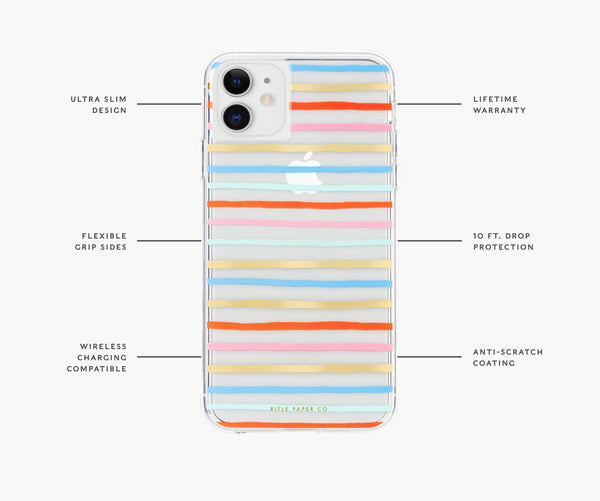 Rifle Paper Co. Compatible with iPhone 11 from Apple – Clear Happy Stripes
