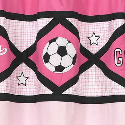 Jojo Designs Shower Curtain- Soccer Pink