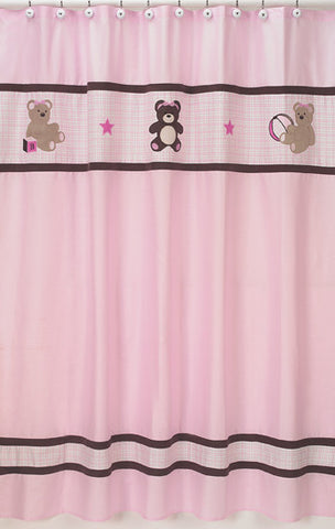 Jojo Designs Shower Curtain- Teddy Bear Pink